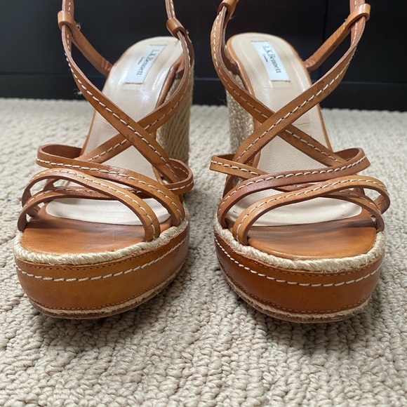 L.K. Bennett Tan leather wedges - Picture 6 of 7